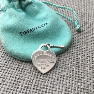 Authentic Tiffany & Co heart charm with key